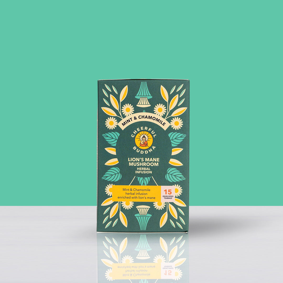 Unwind Naturally: The Calming Power of Cheerful Buddha Mint & Chamomile Lion’s Mane Tea
